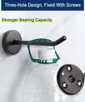 Heavy Duty 304 Stainless Steel Wall Mount Coat Hooks 6 Pack Matte Black Long Nose Design installed on wall with bottle holder