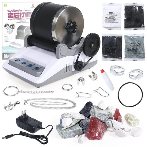 Electric Gemstone Tumbler Polisher For Diy Stone Crafting Professional Grade Electric Polisher For Kids And Adults, accessories included