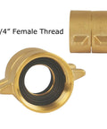 Two Pack Garden Hose Female To Female Adapters With Dual Swivel Brass Three Quarter Inch GHT Connectors For Male Hoses, Heavy Duty Hose Couplers With Extra Washers, No Fuss Quick Connect, Built To Last. 3/4 inch brass female hose adapter