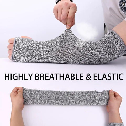 Cut Resistant Sleeves HPPE Arm Guards EN388 Level 5 Protection Bite Proof Anti Abrasion for Garden Home Hiking 40 Cm