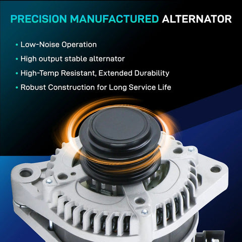 Beefed-Up Drop-In Replacement Alternator For Odyssey, Pilot, And Ridgeline High-Performance 3.5L V6 Fit showing close-up view