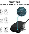 9V AC Power Adapter Cord For Home Gym Elliptical And Upright Bikes 10Ft Replacement Cable with smart chip protection diagram