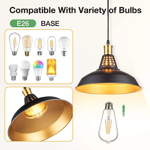 Dope Matte Black Farmhouse Pendant Lights Kit For Kitchen Island Vintage Industrial Barn Style Hanging Bar Lights E26 Base