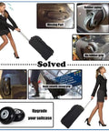 Woman pulling suitcase with 50mm Replacement Luggage Wheels Set For Suitcases And Travel Bags 4 Silent PU Swivel Casters