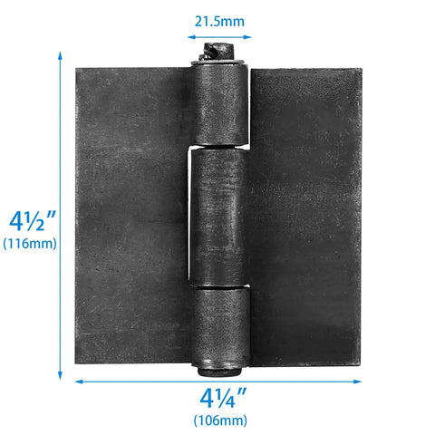 6 Pack Heavy Duty Weld On Steel Gate Hinges Set, 4 3 8 Inch By 4 1 8 Inch, 5 mm Thick, Each Pair Supports Up To 500 Lb, 285 Degree Swing, Weldable Steel Hinges For Durable Fence Gates, welded steel gate hinge 4 1/2 x 4 1/4 in