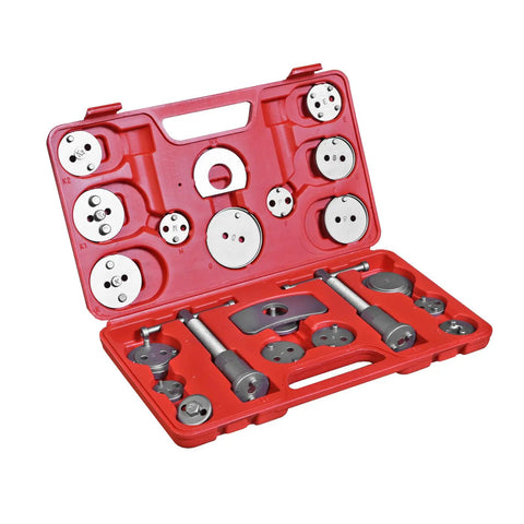 Brake Caliper Piston Press Tool Kit For Disc Brakes, 22 Piece Caliper Compressor Set For Brake Pad Replacement, in red case