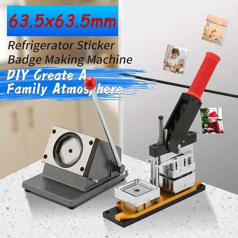 DIY Fridge Magnet Maker Kit 2.5 By 2.5 Inch for Photo Magnets with square paper cutter shown on table