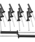 50Pcs Black Aluminum Round Head Blind Rivets With Flange M4x25mm Long Grip Pop Rivet Kit for metal fastening and DIY repairs