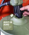 Heavy Duty Electric Pail And Bucket Transfer Pump Shifting 4 5 Gallons Per Minute With Adjustable Flow Nozzle Built In Hose Holder And No Sweat Slick Operation For Any Daily Grind attached to pail with built-in bung adapter.