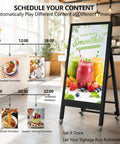43 Inch Indoor Digital Signage Display Portable Lcd Menu Board showcasing scheduling options for various promotions.