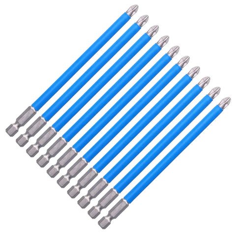 Rock Solid 10 Piece S2 Steel Impact Head Bit Kit For Hardcore Home Decor And Heavy Screw Work That Never Ruts Or Blows Out, blue hex bits