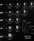 Display of 1150 Piece Stainless Steel Set Screws Assortment Kit With 26 Metric And SAE Sizes Allen Head Socket Grub Screws For Bathroom Fixtures.