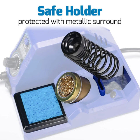 Ready To Roll Soldering Station Kit With 130W Max Power And 926LED V3 featuring safe holder with metallic surround