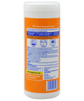 Back of Citrus Degreaser Wipes For Heavy Duty Grease Messes No Rinse Kitchen Cleaner Degreaser Wipes 50 Count Durable Wipes bottle