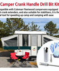 Camper Crank Handle Kit For RV Universal Fit For Coleman Fleetwood Pop Up Trailers With Three Eighth Inch Socket Chrome Plated