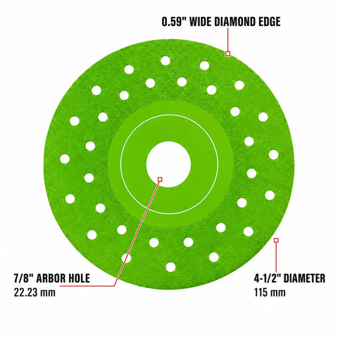 4-1/2 Inch Tile Cutter Diamond Saw Blade Ultra Thin Kerf 0.05 Inch For Dry And Wet Cutting Grinding And Chamfering Porcelain Ceramic Glass Marble On Any Angle Grinder Set Of 3, 4.5 in blade