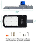 35W LED Outdoor Street Light With Dusk To Dawn Photocell 5400 Lumens 6000K Daylight IP65 Waterproof AC Powered Yard Light dimensions