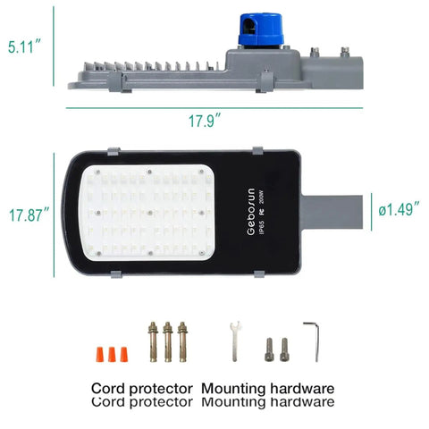 35W LED Outdoor Street Light With Dusk To Dawn Photocell 5400 Lumens 6000K Daylight IP65 Waterproof AC Powered Yard Light dimensions
