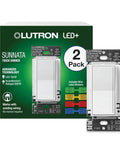 Slick Gliding Touch Led Dimmer Switch With Integrated Locator Light Single Pole Three Way Wiring Configuration For House Fixtures Heavy Duty Craftsmanship No Sweat Install, 2-pack with labels.