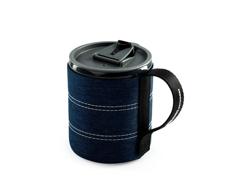 Lightweight Neoprene Backpacker Mug For Camping And Backpacking 17 Oz Spill Resistant Sip It Lid Ultralight Camp Cup With Insulation Durable Heathered Blue