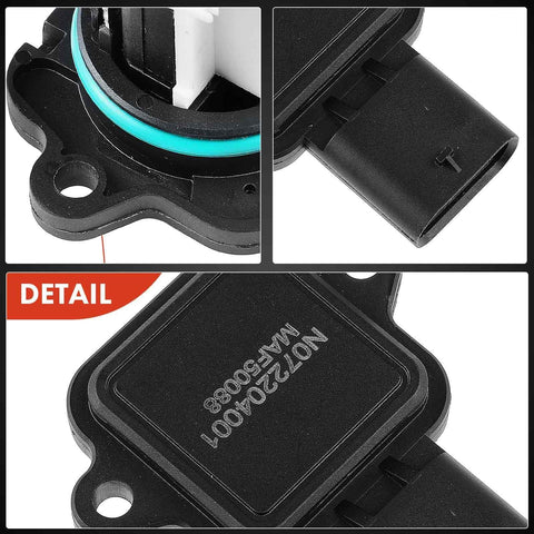 Close-up of Mass Air Flow Sensor MAF 4 Pin Replacement For BMW 335i 528i 535i 640i X3 X5 X6 2011 Through 2019 Direct Fit