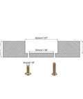 Technical drawing of Flush Pull Ring Handle 40x10mm Black Zinc Alloy with dimensions and 4mm screw holes, includes two screws.