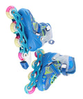 Kid Friendly Inline Skates Adjustable From Size 35 To 38 Breathable Comfort Blue Indoor Outdoor Use LED Light Up Wheels