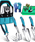 Set of All In One Garden Tool Set For Every Yard Task With Rust Resistant Shovel And Trowel, Pruning Shears, Gloves, Tool Bag