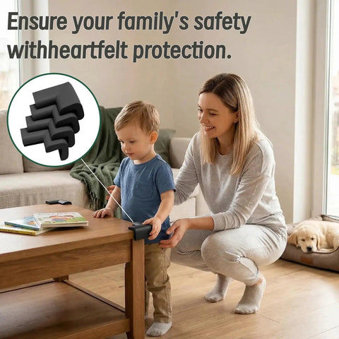 Built Different Rubber Bed Frame Corner Guards Set Of Four For Baby Proofing Nursery Edge Bumpers Soft Closed Cell Foam furniture protectors on table.