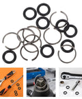 10 Pack Half Inch Drive Impact Wrench Retainer Rings With O Ring Easy Install Replacement Clips For Pneumatic And Electric Wrenches No Slip Socket Retaining Tool Kit, black rings and steel clips