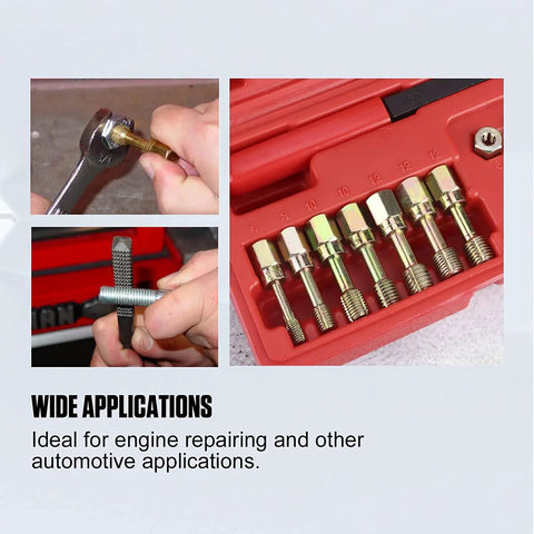15-Piece Metric Thread Chaser Set For Repair And Re-Tapping Damaged Metal Threads With 7 Dies, 7 Taps, 1 Restorer File In Blow-Molded Box