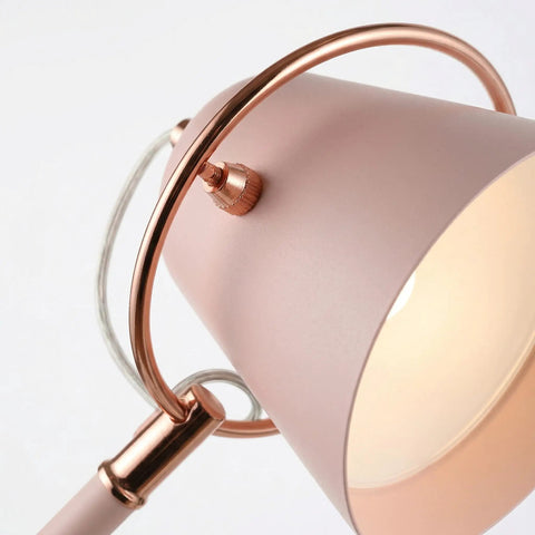 Close-up of Zoey LED Floor Lamp With Built In Dimmer Flexible Stand Up Task Light For Puzzles Crafting Sewing And Reading Ultra Bright 1200 Lumen in pastel pink.