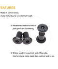 Black M8 Countersunk Socket Cap Bolts And Cap Nuts 50 Piece Assortment Kit For Furniture Connectors M8x20mm 25mm 30mm 35mm 40mm Compatible With Beds Tables Chairs Cabinets Cribs Workbenches