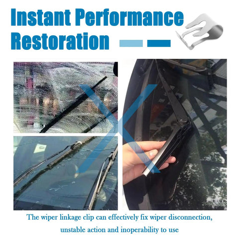 2PCS Windshield Wiper Linkage Clip And Bushings Set example showing wipers fixed on windshield for a reliable assembly