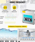 Dope Ultrasonic Vinyl Record Cleaner 6L 40kHz with knob control, 180W power, showing noise reduction and cleaning process