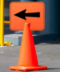8 Pack Traffic Cone Arrow Signs 12.5 X 10.4 Inches Reversible Double Sided Cone Top Signs For Yard Road Barricade Construction Warning Ideal For Parking Lots And Work Zones