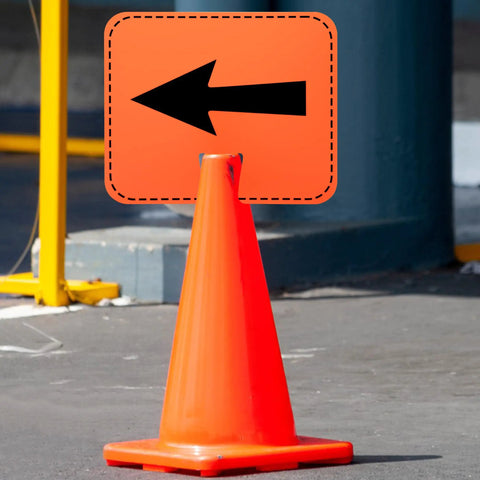 8 Pack Traffic Cone Arrow Signs 12.5 X 10.4 Inches Reversible Double Sided Cone Top Signs For Yard Road Barricade Construction Warning Ideal For Parking Lots And Work Zones