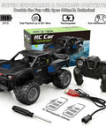 Amphibious 4WD RC Monster Truck With Waterproof Design, 1:16 Scale kit including truck, remote, batteries, and tools.