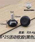 Close-up of 16 Pack Adjustable Furniture Leveling Feet, Tough as Nails Metal Levelers for Cabinets, Tables and Chairs, M6 x 15mm Threaded Screws, Heavy Duty, Anti Wobble Floor Levelers, Silver