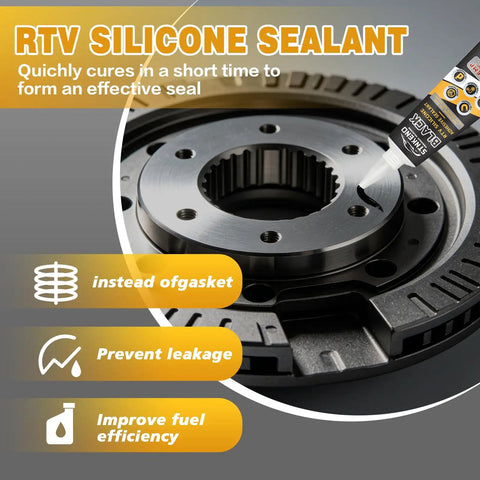 Heavy Duty RTV Gasket Sealant And High Temp Black Silicone Adhesive For Gearboxes Axles Pumps Superchargers provides sealing on a gearbox.