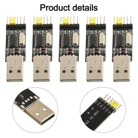 USB To TTL Programmer Cable For STC Microcontrollers, Serial Downloader Tool, five cables with circuit boards