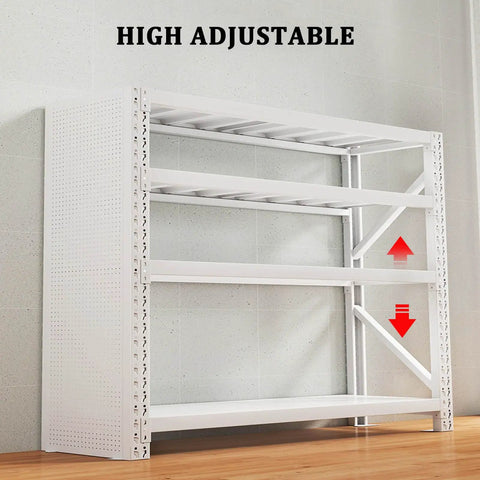 Top Shelf Heavy Duty Steel Shelving Rack With Side Perforated Panels And Adjustable Multi Tier Design For Garage And Pantry Organization Gear Built Tough For No Nonsense Storage Solutions
