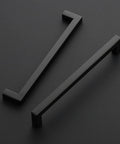 Eight Inch Square Cabinet Handles Matte Black Pulls For Kitchen Drawers And Cabinets Set Of Eighteen Durable Hardware