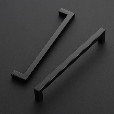 Eight Inch Square Cabinet Handles Matte Black Pulls For Kitchen Drawers And Cabinets Set Of Eighteen Durable Hardware