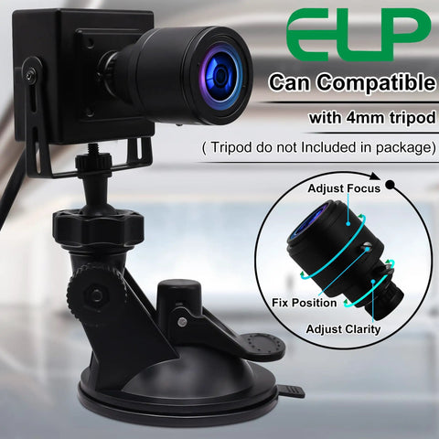 Black USB Camera With 2.8-12mm Varifocal Zoom Lens For Windows Mac Linux Raspberry Pi 1.3MP HD 960P Low Light Webcam on tripod