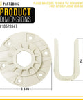 Washer Drive Hub Kit Replacement W10528947 W10396887 For Whirlpool Top Load Washers showing product dimensions 3.6 inch and 2.7 inch