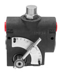 Front view of Beefy 3/4 NPT Hydraulic Flow Control Valve with Adjustable Flow and Relief 0 to 30 GPM 500 to 3000 PSI Variable Directional Control