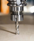 SpeTool 1/2in shank upcut spiral CNC router bit, 1/2in cutting diameter, solid carbide end mill; close-up view