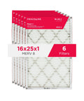 Keep Your Air Clean With MERV 8 Pleated Filters For Allergens 16x25x1 (15.81 x 24.81 x 0.81) Electrostatic Backed 6 Pack