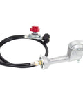 High Pressure Cast Iron Round Burner Head With Brass Fitting Regulator And Four Foot Hose Included Universal Replacement